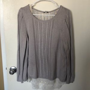 Sweater with mock shirting underneath